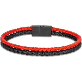 Náramek Joy-sperky Minimalistický dvoupramenný kožený provázkový náramek DUO Red Délka: 21 cm