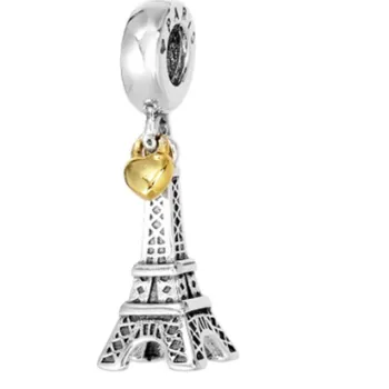 Přívěsek Krystal Přívěsek na náramek cestování 2302953 Eiffelova věž + srdce láska k Paříži
