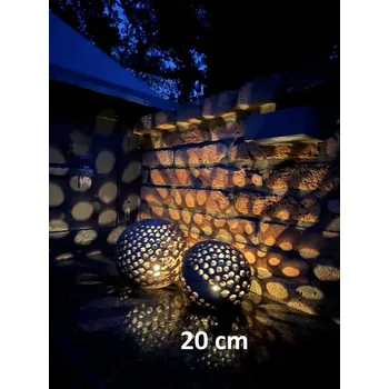 Zahradní dekorace Keramická svítící koule 20cm