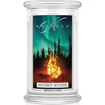 Svíčka Kringle Candle svíčka Bourbon Bonfire (sójový vosk), 623 g