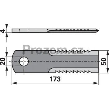 Pracovní nůž Nůž drtiče pro Claas, 173/4/50/20 mm, ozubený, 7557840