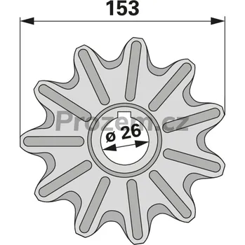 Auto-moto Řetězové kolo pro výtah pro Claas, 11 zubů, 153/26 mm, 7358960