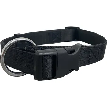 Obojek pro psa HUHUBAMBOO obojek JEDNOBAREVNÝ popruhový 2,5x40-66cm, černý