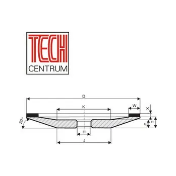 Brusný kotouč Dia kotouč 12A2/20 100x5/3x12,7 K100 D64 chladit ANO i NE pryskyřice