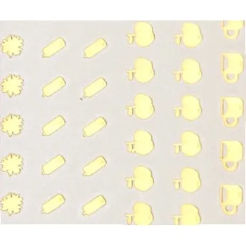 Umělé nehty Zdobení zlaté - Jablíčka a květiny