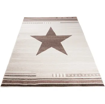 Koberec Kusový koberec MAROKO - hvězda - krémový/hnědý Rozměr koberce: 140x190 cm