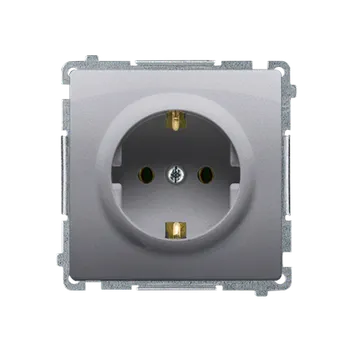 Elektrická zásuvka SIMON Basic BMGSZ1.01/21 Zásuvka jednonásobná typu Schuko (strojek s krytem), 16 A, 250 V~, šroubové