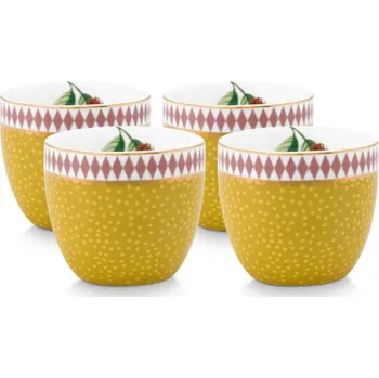 Stojánek na vajíčko Pip Studio set 4 stojánků na vajíčka La Majorelle žlutý