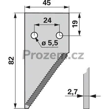 Koncová půlžabka horní ozubení pro New Holland, 82/2,7/45 mm, 80365112