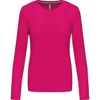 Dámská tunika Dámské triko s dlouhým rukávem Kariban K383 Barva: Růžová, Velikost: L