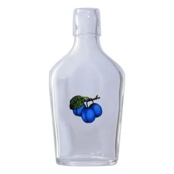 Láhev Vreckorum - 0.20 bezbarevná + obtisk švestky 3 s lístkem