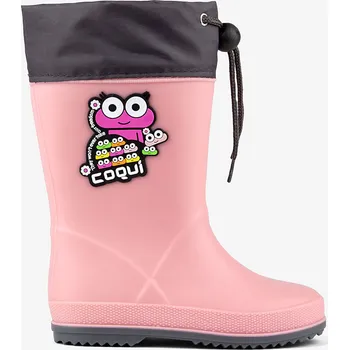 Dívčí holínky Coqui Rainy Collar Frog růžové/šedé