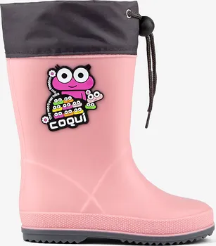 Dívčí holínky Coqui Rainy Collar Frog růžové/šedé