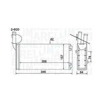 MAGNETI MARELLI Výměník tepla, vnitřní vytápění 350218474000