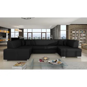 Obývací pokoj ImportWorld Rohová rozkládací sedací souprava Axelle - Soft 11 black (barva potahu) - pravá