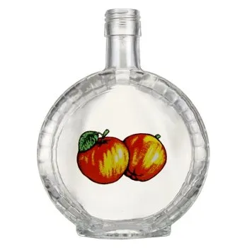 Láhev Slivovice Bricol - 0.35 bezbarevná + obtisk jablka 2 červeno žluté