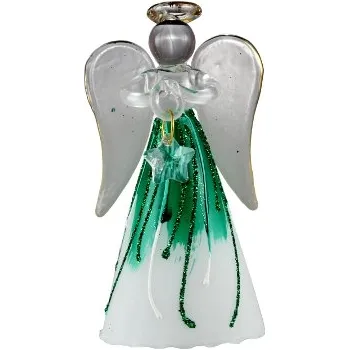 Vánoční dekorace Ozdoba Vánoční - Andílek malý s přívěškem - dekor zelený