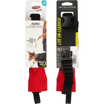 Vodítko pro psa Nite Ize Raddog - vodítko a obojek v jednom Barva vodítka a obojky: Červená, Velikost vodítka a obojky: Small - malá (35,5 cm - 40,5 cm)