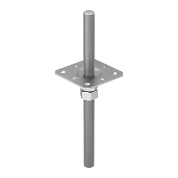 Stavební materiál DOMAX PPSR zapuštěná závitová patka sloupku nastavitelná Galvanický zinek stříbrný (ZNG) PPSR 80 - 80 x 330 x 3.0 mm (4 ks)