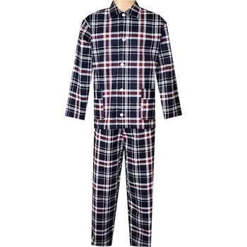 Pánské pyžamo Pánské Pyžamo Flanelové FOLTÝN PF28 vínovo modrá kostka Velikost: 3XL, Materiál: Flanel