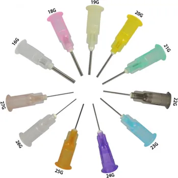 Injekční jehla Dávkovací jehla (tryska) pro fluxy, pájecí pasty, tavidla, nerezová, různé průměry typ dávkovací jehly 30G – 0,4mm (světle šedá)