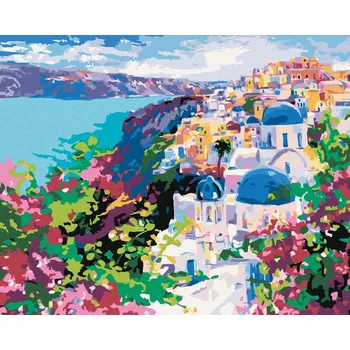 Hračka Diamondi Diamantové malování - SANTORINI Rozměr: 40x50 cm, Rámování: bez rámu a bez vypnutí plátna