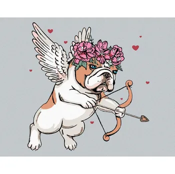 Diamondi Diamantové malování - PES ANDĚL Rozměr: 40x50 cm, Rámování: bez rámu a bez vypnutí plátna