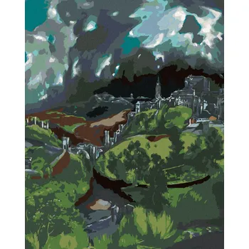 Hračka Diamondi Diamantové malování - POHLED NA TOLEDO (EL GRECO) Rozměr: 40x50 cm, Rámování: bez rámu a bez vypnutí plátna