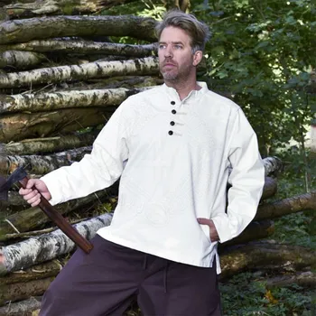 Battle Merchant Pevná středověká košile přes hlavu s podšívkou