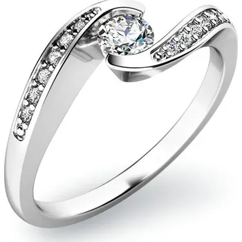 Šperk Zásnubní prsten bílé zlato 585/1000 přírodní diamant 0.220 ct G/SI ZP-10844D velikost 63