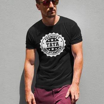 Žertovný předmět Prémiový táta - 100% výjimečný - pánské tričko s potiskem