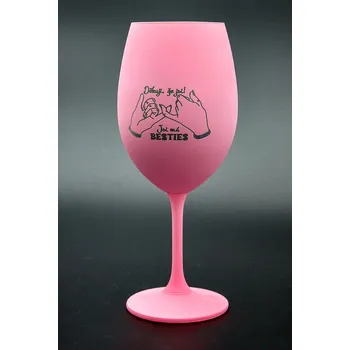 Sklenice Sklenička na víno Besties 350 ml růžová
