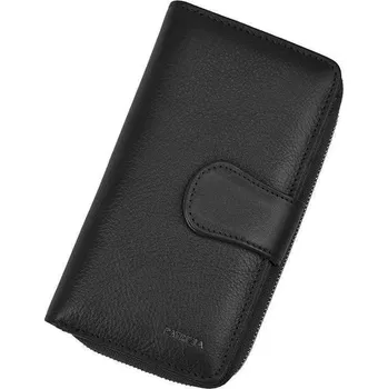 Peněženka Černá dámská kožená peněženka s přepínkou