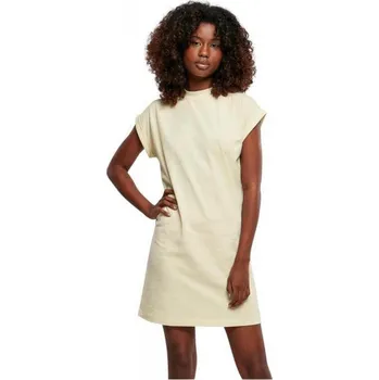 Dámské šaty Build Your Brand Pevné bavlněné šaty s ohnutými rukávky a se stojáčkem 200 g/m Barva: žlutá světlá, Velikost: XXL BY101