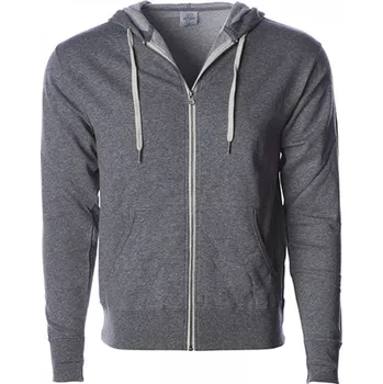Pánská mikina Independent Lehčí mikika z French Terry se zipem a kapucí Barva: pepř a sůl, Velikost: XS NP354