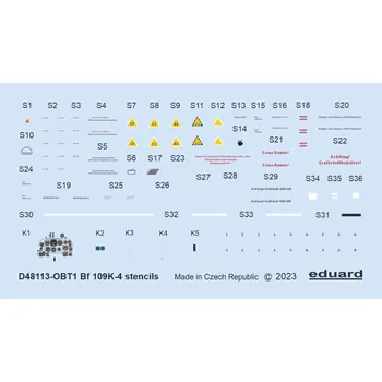 1/48 Decals Bf 109K-4 stencils