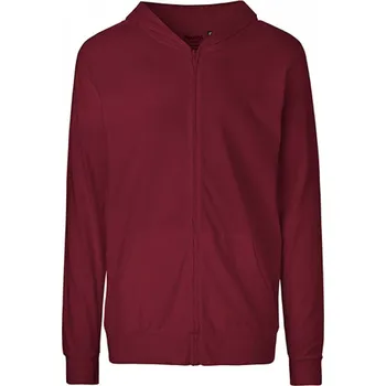Pánská mikina Organická unisex letní mikina Neutral se zipem a kapucí 155 g/m Barva: Červená vínová, Velikost: S NE62301