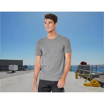 Pánské tričko Pracovní tricko e.s. cotton stretch, slim fit velikost S šedý melír Strauss Pracovní oblečení