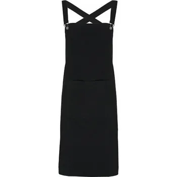 Kuchyňská zástěra Premier Workwear Středně dlouhá zástěra Barista s křížením na zádech s kovovými očky v pase Barva: Černá, Velikost: 72 x 86 cm PW129