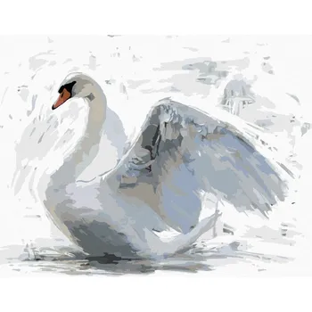 Diamondi Diamantové malování - BÍLÁ LABUŤ Rozměr: 40x50 cm, Rámování: bez rámu a bez vypnutí plátna