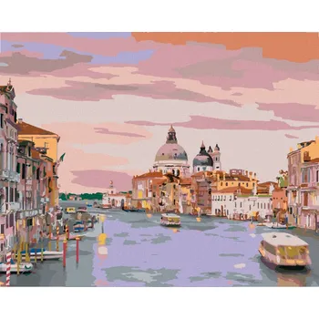 Diamondi Diamantové malování - CANAL GRANDE BENÁTKY ITÁLIE Rozměr: 40x50 cm, Rámování: bez rámu a bez vypnutí plátna