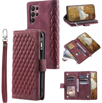 Pouzdro na mobilní telefon Pouzdro na Samsung Galaxy S23 Ultra Luxury Double Layer vínové