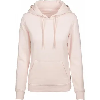 Dámská mikina Build Your Brand Dámská dlouhá teplá mikina s kapucí a kapsou, 70% bavlna Barva: Růžová, Velikost: M BY026