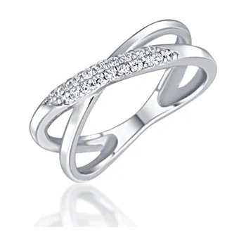 Prsten Dámský stříbrný prsten s čirými zirkony STRP0520F