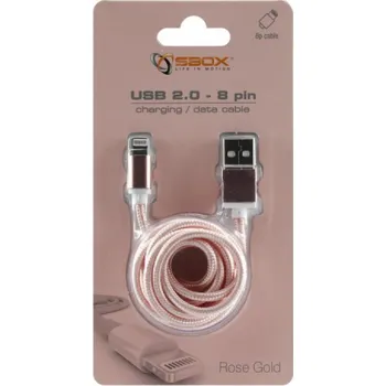 Datový kabel SBOX IPH7-RG Apple Lightning/USB-A ruž/zlat 1,5m