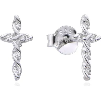Náušnice NUBIS® Stříbrné náušnice křížky - NB-3881