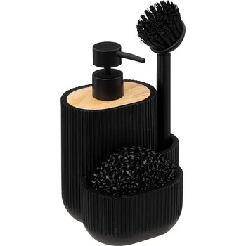 Odkapávač na nádobí 5five Simply Smart Dozér na tekutinu na nádobí a houbičky BLACKWOOD