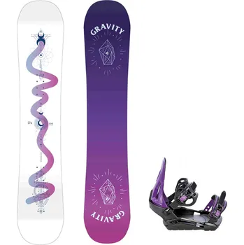 Snowboard Gravity snowboards Snowboard komplet Gravity Sirene white 24/25 + vázání S230 black/violet Velikost: 154 cm, Velikost vázání: S/M