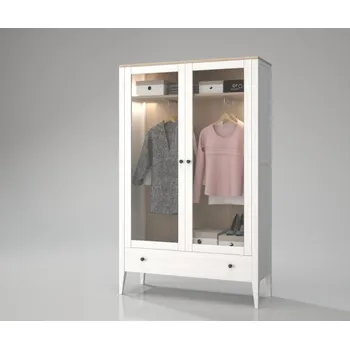 Šatní skříň Buková skříň ROMA White SST3 bílá šatní SKLADEM