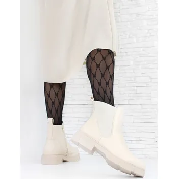 Dámská zimní obuv Modern World Béžové chelsea MD7363-2BE Velikost: 36